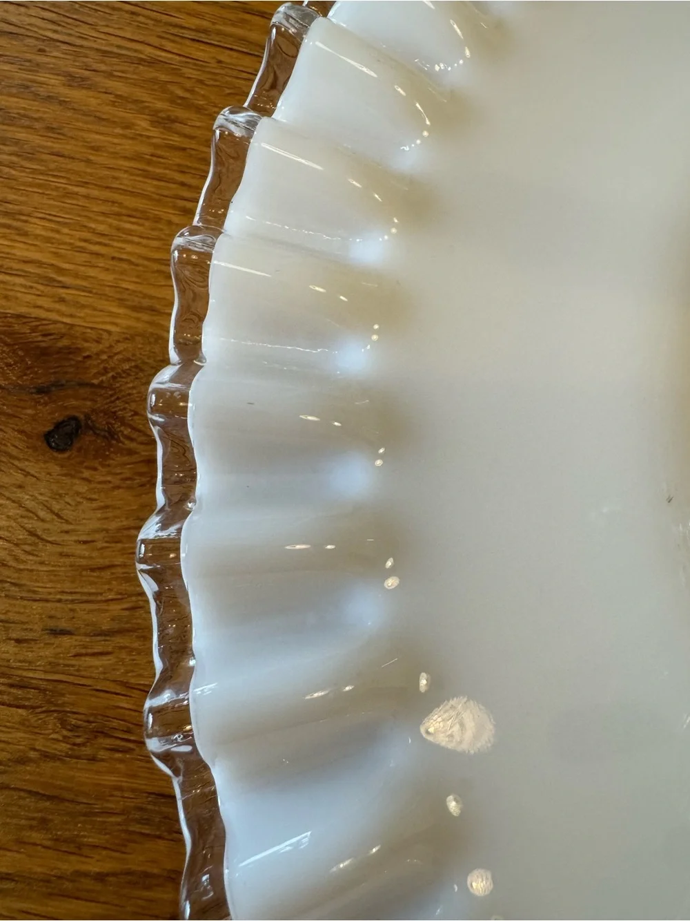 🤍 Fenton Silver Crest Milk Glass Tidbit Tray Ruffled Edge Chrome Handle | Vtg